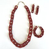 アクリルチェーン　ロングネックレス+ブレスレット＋ピアス　3点セットの画像