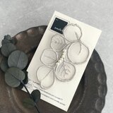 オーガンジー刺繍ユーカリ ブローチ(グレイッシュベージュ)【受注制作】