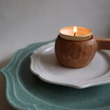 《再販》クルミwood キャンドルホルダーと精油キャンドルset