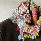 ポコポコ織りマフラーwh