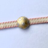 まる型　陶器の帯留め プラチナDOTの画像