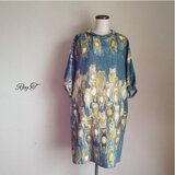 ﻿ 1点のみ〜ミナペルホネン ファブリック alive (アライブ) 使用 ハンドメイド 丸細襟袖口タックワンピース 〜 ﻿ ﻿