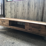 テレビ台.無垢,アイアン取手.西海岸,ブルックリン,W1430,２引き出し,木脚