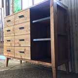 オーダー可能　アンティーク風 無垢 チェスト シェルフ 8drawer キャビネット　収納棚 w90