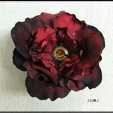 ベロアの深赤花