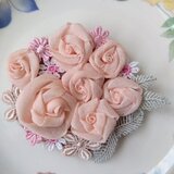ベビーピンク　ローズブーケ　ブローチ