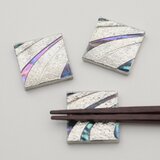 箸置き　みなも　３点セット　紙箱入　　　　　　　　[ 錫鋳物+螺鈿 ]　