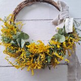 (オーダー受付))フレッシュミモザとユーカリのリース