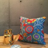 クッション【約35cm×35cm】2個組_刺繍サテン/100%リネン