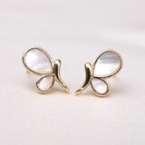 K14 coating “PAPILLON パピヨン”  ピアス  蝶 ホワイト