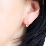 透明感＆輝き＊ハーキマーダイヤモンドのひとつぶ華奢ピアス～14KGF