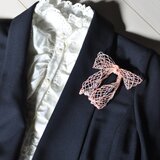 リボンのコサージュ【Ｌ】ダスティピンクの画像