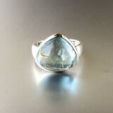 アクアマリンキャッツSV925オープンリング-b