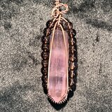 フローライト　ペンデュラム　ワイヤーワーク　フローライト×スモーキークォーツ