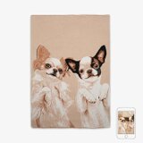 【オーダーメイド】あなたけの完全オリジナル、可愛いペットがニットブランケットに。高品質、世界で一つのデザイン。