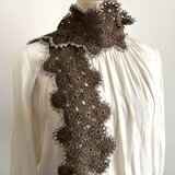 【受注制作】シルク糸の花モチーフミニストール(ショート)