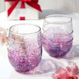 ペアセット「花色ペアグラス マーブル」母の日 贈り物 ギフト 花畑 宝石 桜 さくら 百花繚乱 虹色 レインボー