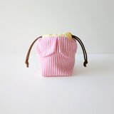 COTTON TIME掲載 花びら巾着 ピンク