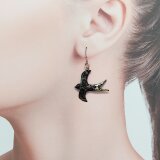 七宝焼　ツバメの和柄ピアス