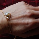 淡水パールと水晶のブレスレット