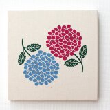 紫陽花のパネル M-207◆生成/露青-濃桃　ファブリックパネルの画像