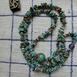 ＊Last price＊ターコイズのカタチ*ネックレス@turquoiseさざれ＋古いシードビーズ＋ヴェネチアのキングビーズ