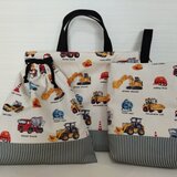 通園通学3点セット〈働く車・ホワイト〉