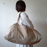 ☆ヴィンテージ加工帆布☆のキャラメルショルダーバッグ　《ベージュＬL》