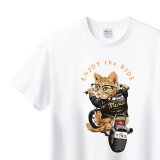 Tシャツ キャット ライダー メンズ レディース ジュニア バイク かわいい おしゃれ おもしろ ねこ ティシャツ