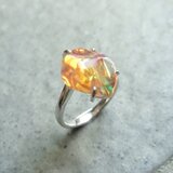 PT900 メキシコオパール ひと粒石リング 6.27ct