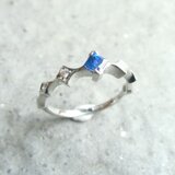 PT サファイア ダイヤリング　銀波