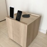 充電ステーション　ケーブルボックス　ルーター　モデム　収納ボックス　ホワイトオーク　ルーター収納