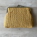 ✳︎刺し子がまぐち✳︎幾何学こはく色