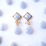 七宝焼 人魚の涙ピアス