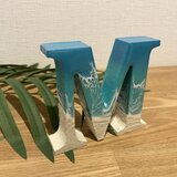 オーシャンアート 波レジンアートアルファベット M 海 ウェルカムボード