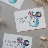 ミニメッセージカード　8枚セット（封筒付き）【ねずみ×THANK YOU】の画像