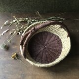 籐とほうき草の手つきかご（小さめ）