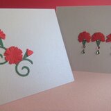 ミニ・カードセット＜カーネーション　花並び＞２枚組