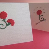 ミニ・カードセット＜カーネーション　枝花＞２枚組