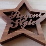 星型の木製オブジェ　お好きな文字を入れます
