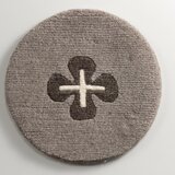 再入荷【絶対色あせないラグ！】手織り羊毛１００％　5511　ダークグレイバック・茶花・ホワイトクロス