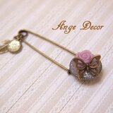 ◆◇ピンクローズ・バタフライのピンブローチ◇◆