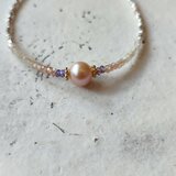 淡水パールとマルチカラーサファイアとカレンシルバーのブレスレット