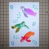 消しゴムはんこ「ウミガメ」６個の画像
