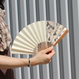 京扇子 箔彩　ベージュの画像