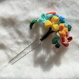 蝶集まる小花 2本かんざし