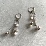 シルバーカラーピアス　フープ　2way