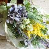 ミモザとあじさいのスワッグ　造花