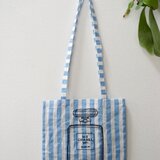 麻のストライプトート