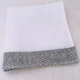 ＊手織り＊リネンハンカチ(グレーライン)